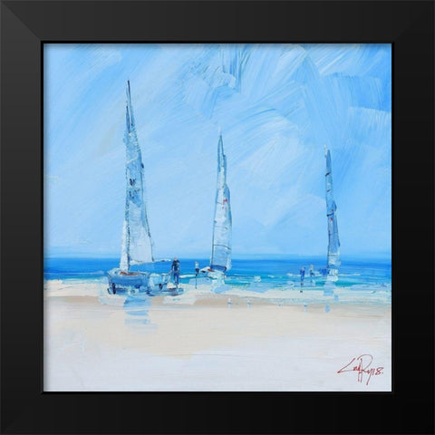 Aspendale Sails 2 Black Modern Wood Framed Art Print by Penny, Craig Trewin
