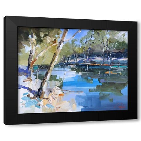 Bank on the Murray Black Modern Wood Framed Art Print with Double Matting by Penny, Craig Trewin
