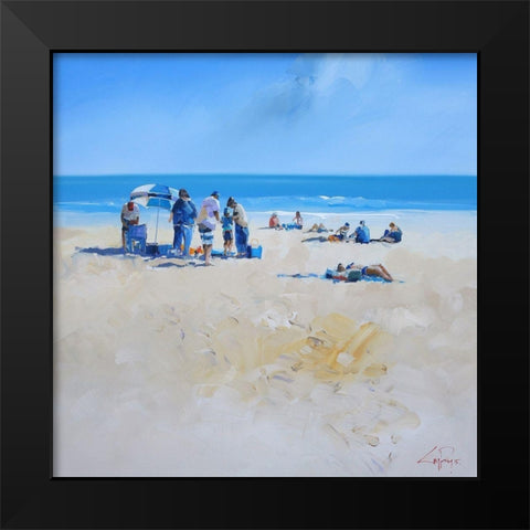 Family Day Black Modern Wood Framed Art Print by Penny, Craig Trewin