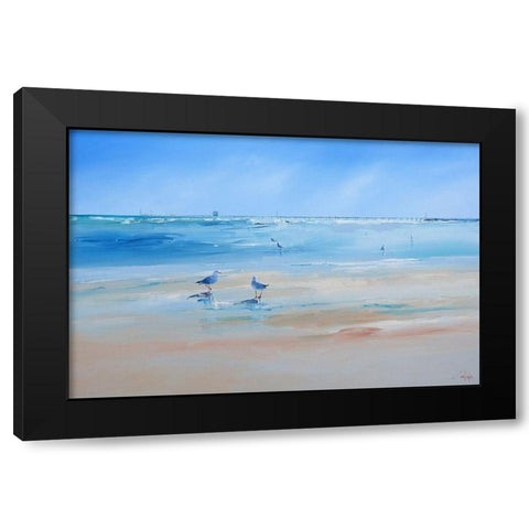 Late Gulls Black Modern Wood Framed Art Print by Penny, Craig Trewin