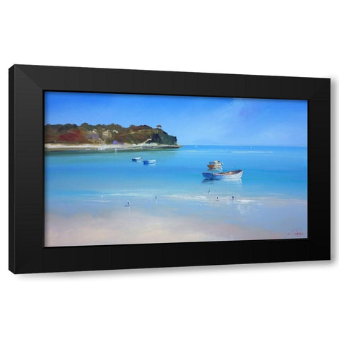 Low Tide Sorrento Black Modern Wood Framed Art Print by Penny, Craig Trewin