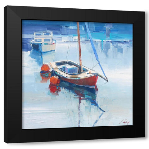 On the Creek Black Modern Wood Framed Art Print with Double Matting by Penny, Craig Trewin