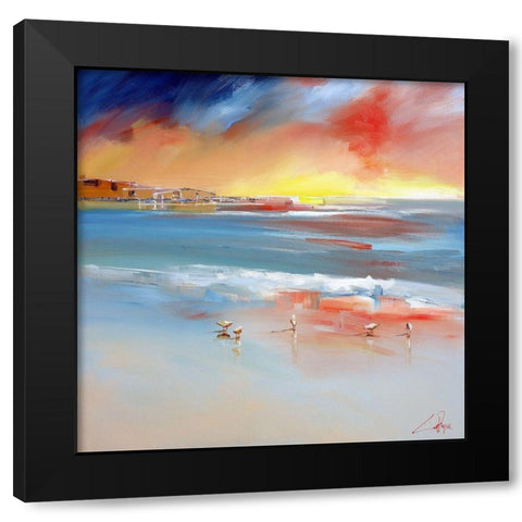 Over the Club Black Modern Wood Framed Art Print by Penny, Craig Trewin
