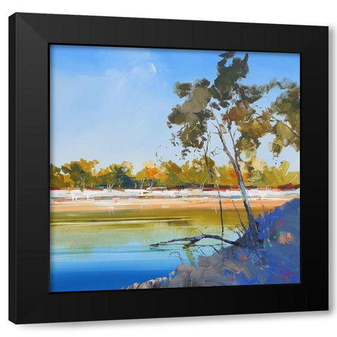 River Bank Black Modern Wood Framed Art Print by Penny, Craig Trewin