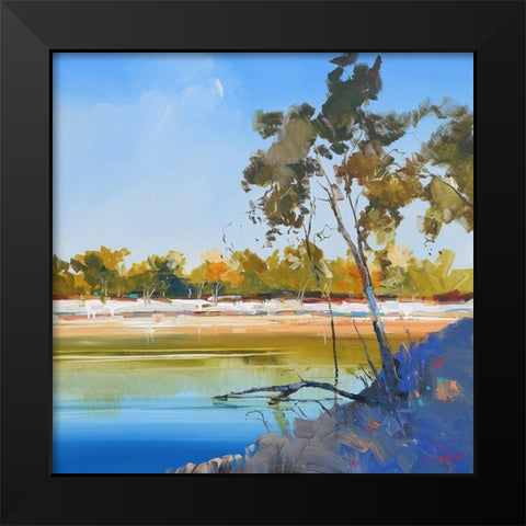 River Bank Black Modern Wood Framed Art Print by Penny, Craig Trewin