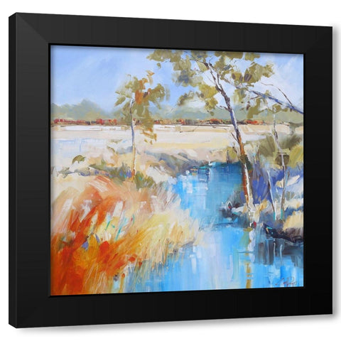 Summer Creek Black Modern Wood Framed Art Print with Double Matting by Penny, Craig Trewin