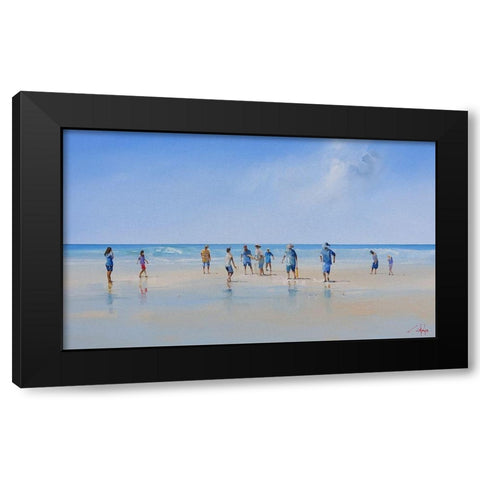 The Fielders Black Modern Wood Framed Art Print by Penny, Craig Trewin