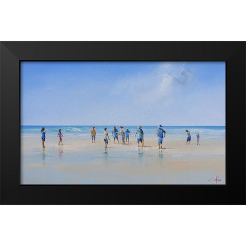 The Fielders Black Modern Wood Framed Art Print by Penny, Craig Trewin