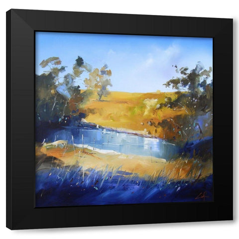 Winter Dam Black Modern Wood Framed Art Print with Double Matting by Penny, Craig Trewin