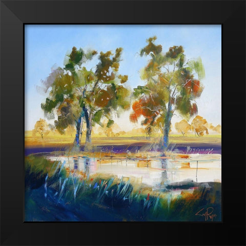Winter Rain Black Modern Wood Framed Art Print by Penny, Craig Trewin
