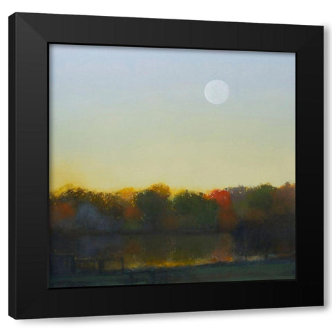 Moonrise-Footbridge at White Rock Black Modern Wood Framed Art Print with Double Matting by Pannell, Cap