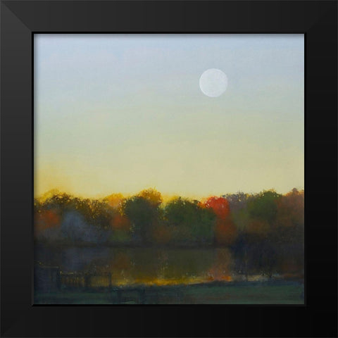 Moonrise-Footbridge at White Rock Black Modern Wood Framed Art Print by Pannell, Cap