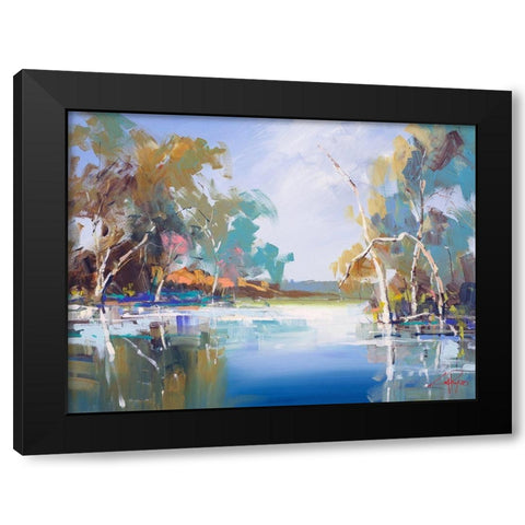 The Renmark Creek Black Modern Wood Framed Art Print with Double Matting by Penny, Craig Trewin