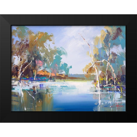 The Renmark Creek Black Modern Wood Framed Art Print by Penny, Craig Trewin