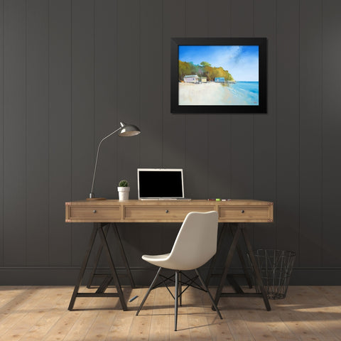 Walk on Shelly Beach Black Modern Wood Framed Art Print by Penny, Craig Trewin