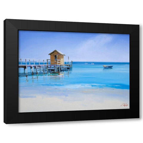 The Yellow Shed Black Modern Wood Framed Art Print by Penny, Craig Trewin