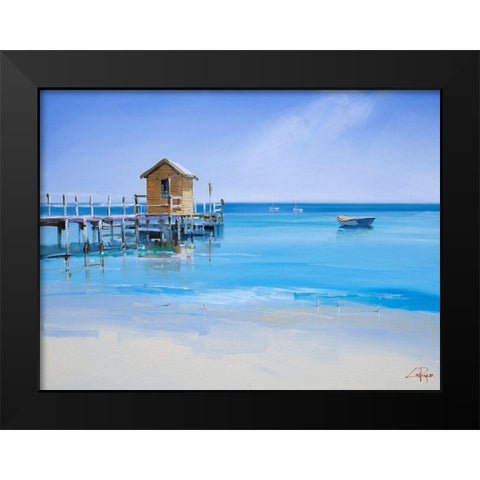 The Yellow Shed Black Modern Wood Framed Art Print by Penny, Craig Trewin