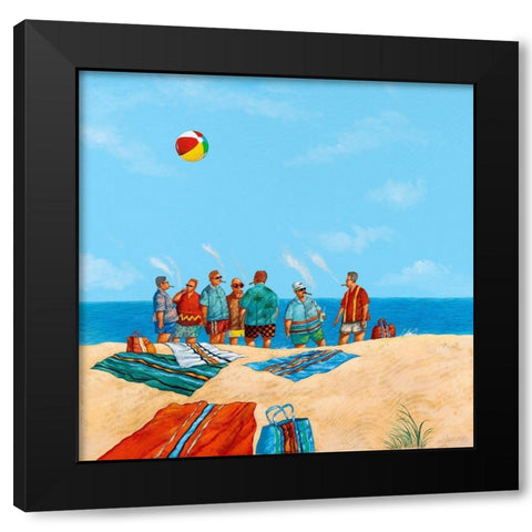 Power Beach Black Modern Wood Framed Art Print with Double Matting by Paraskevas, Michael