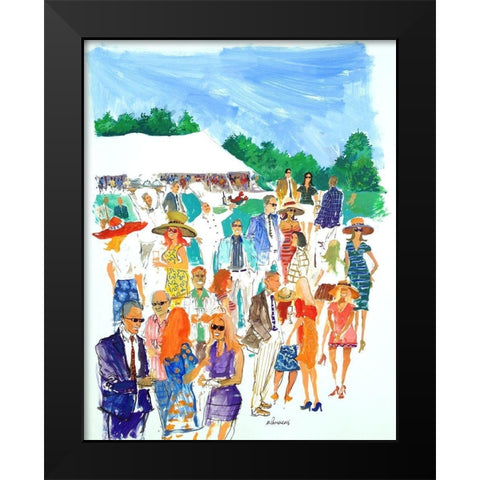 Summer Food Festival Black Modern Wood Framed Art Print by Paraskevas, Michael
