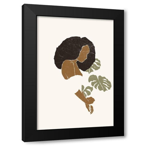 Boho Monstera Leaves I Black Modern Wood Framed Art Print by Pont, Yuyu