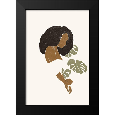 Boho Monstera Leaves I Black Modern Wood Framed Art Print by Pont, Yuyu