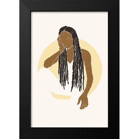 Boho Sun I Black Modern Wood Framed Art Print by Pont, Yuyu