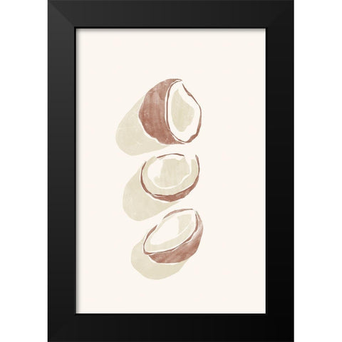 Tropical Coconuts Black Modern Wood Framed Art Print by Pont, Yuyu