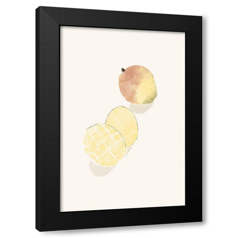 Tropical Mango Black Modern Wood Framed Art Print by Pont, Yuyu