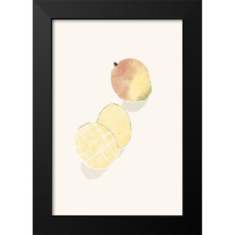 Tropical Mango Black Modern Wood Framed Art Print by Pont, Yuyu