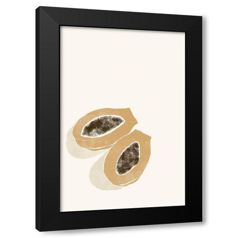 Tropical Papaya Black Modern Wood Framed Art Print with Double Matting by Pont, Yuyu