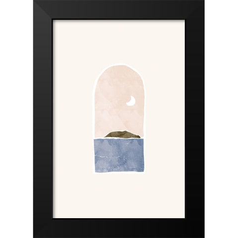 Tropical Window Landscape 03 Black Modern Wood Framed Art Print by Pont, Yuyu