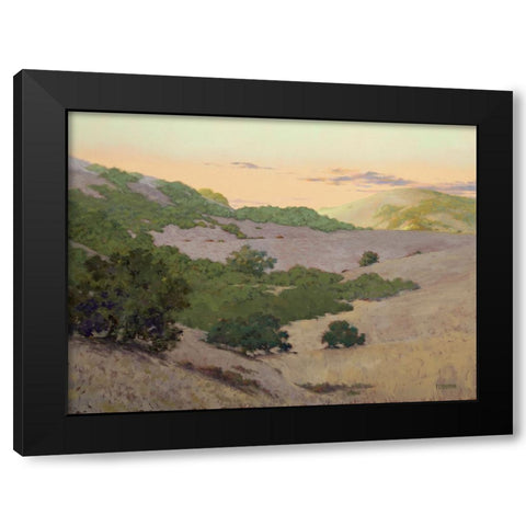 San Juan Bautista Hills Black Modern Wood Framed Art Print with Double Matting by Penniman, Ed