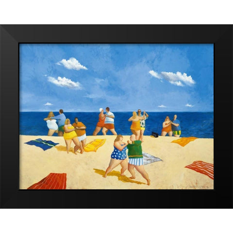 Tango Beach Black Modern Wood Framed Art Print by Paraskevas, Michael