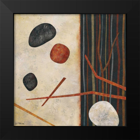 Sticks and Stones II Black Modern Wood Framed Art Print by Porter, Glenys