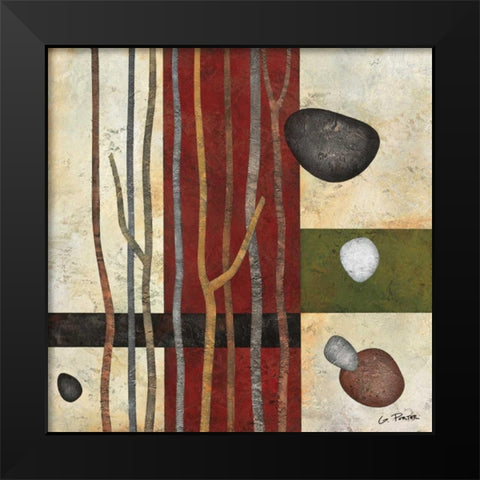 Sticks and Stones V Black Modern Wood Framed Art Print by Porter, Glenys