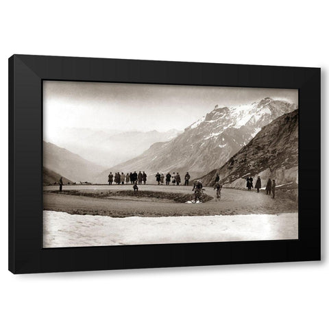 Snow on the Galibier, 1924 Black Modern Wood Framed Art Print with Double Matting by E Sports Presse