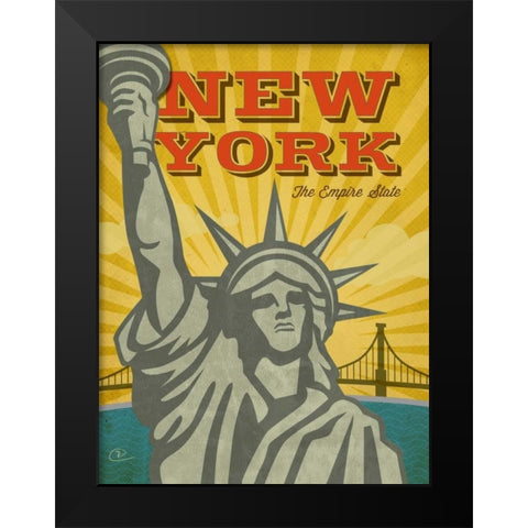 New York The Empire State Black Modern Wood Framed Art Print by Pulve, Renee