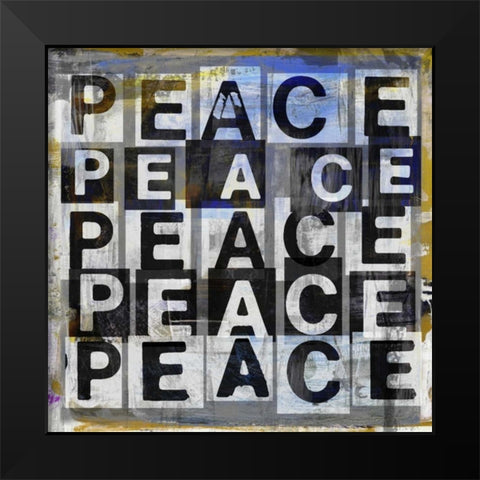 Peace Black Modern Wood Framed Art Print by Pfrommer, Sven