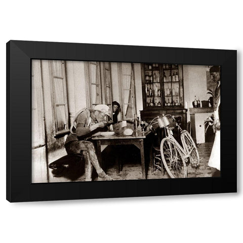 Lunch Time Black Modern Wood Framed Art Print by E Sports Presse