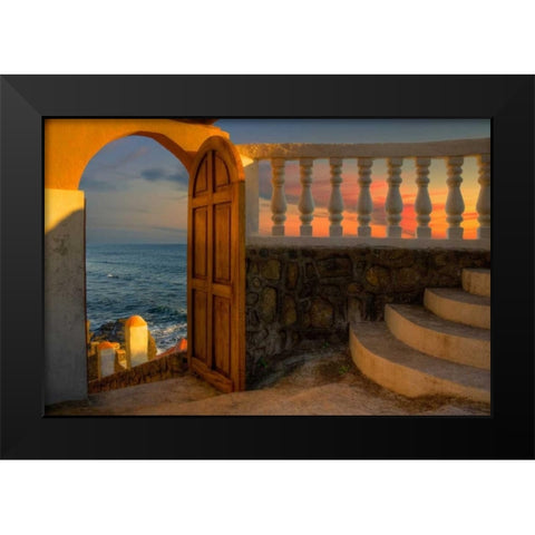 Temptation Black Modern Wood Framed Art Print by Patch, Dan