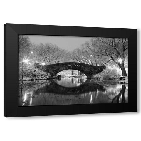 Bridge in Winter Black Modern Wood Framed Art Print with Double Matting by PhotoINC Studio
