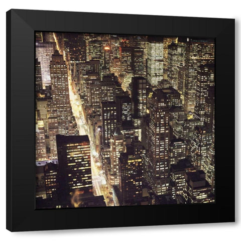 City Lights Black Modern Wood Framed Art Print with Double Matting by PhotoINC Studio