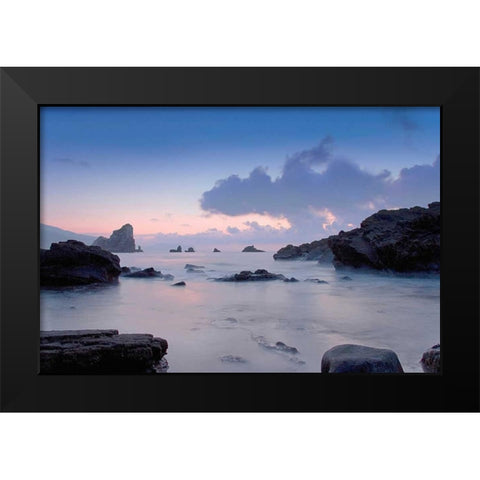 Cliffs Black Modern Wood Framed Art Print by PhotoINC Studio