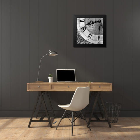 Clockwork 2 Black Modern Wood Framed Art Print by PhotoINC Studio