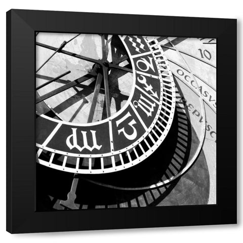 Clockwork 5 Black Modern Wood Framed Art Print by PhotoINC Studio