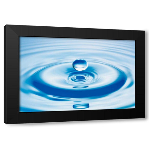 Droplet Black Modern Wood Framed Art Print by PhotoINC Studio