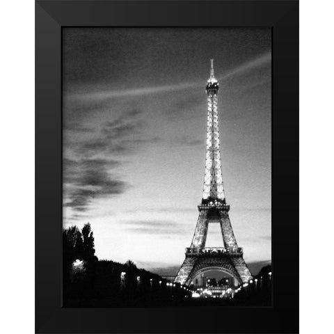 Eiffel Tower Black Modern Wood Framed Art Print by PhotoINC Studio