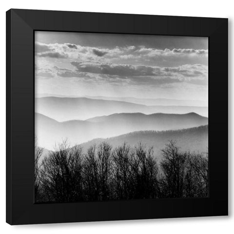 Misty Mountains Black Modern Wood Framed Art Print with Double Matting by PhotoINC Studio