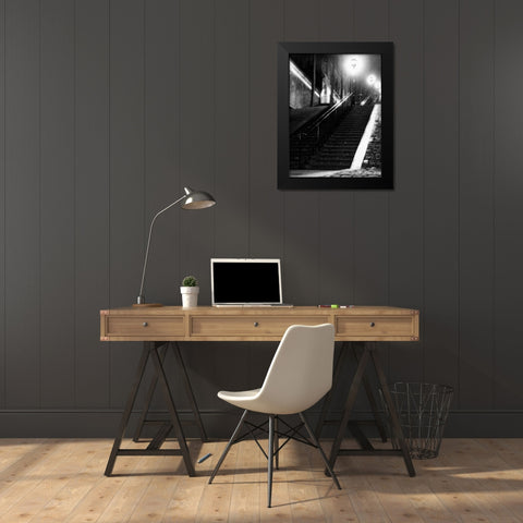 Montmartre Black Modern Wood Framed Art Print by PhotoINC Studio