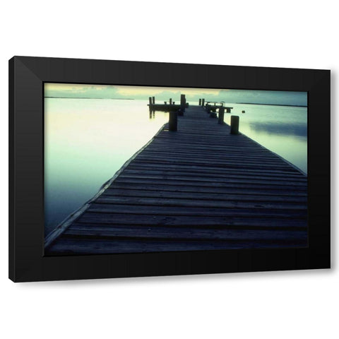 Pier 1 Black Modern Wood Framed Art Print with Double Matting by PhotoINC Studio